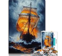 Puzzle da 1000 pezzi raffigurante una barca a vela dipinta a olio, un gioco stimolante e un gioco per tutta la famiglia, ideale come regalo per tutta la famiglia (38x26cm)