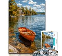 Puzzle da 1000 pezzi raffigurante una barca al tramonto,dipinto a olio,per adulti e adolescenti,aiuta il cervello a esercitare i giocattoli che creano dipendenza e coltivano la pazienza,gioco di sfida