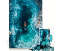 Puzzle da 1000 pezzi raffigurante una barca su un lago salato,decorazione a incastro,regalo rompicapo,gioco di pace,opera d'arte natalizia 38x26cm