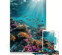 Puzzle da 1000 pezzi raffigurante una barriera corallina sottomarina con pesci Gioco di concentrazione,precisione di taglio,hobby affascinante per i momenti di svago (50x75cm)