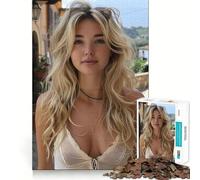 Puzzle da 1000 pezzi raffigurante una bellissima giovane donna,con tagli precisi,un'opera d'arte creativa e stimolante per la mente Gioco facile da giocare,ideale per decorazioni natalizie (50x75cm)