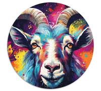 Puzzle da 1000 pezzi raffigurante una capra bizzarra e colorata. Puzzle per adulti, perfetto per il divertimento in famiglia, giochi di società, bomboniere per feste di compleanno, 67,5x67,5 cm.