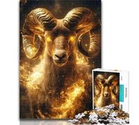 Puzzle da 1000 pezzi raffigurante una capra d'oro, per adolescenti, giocattoli educativi, ideale come regalo per tutta la famiglia, 26x38cm