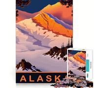 Puzzle da 1000 pezzi raffigurante una catena montuosa in Alaska Gioco di precisione,attività cerebrale,divertimento per il tempo libero,regalo di compleanno,arte (38x52cm)