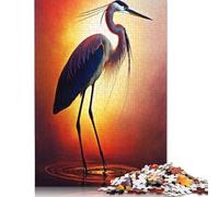 Puzzle da 1000 pezzi raffigurante una cicogna dipinta, per adulti, puzzle per trascorrere del tempo in famiglia, sfida per la mente, 1000 pezzi (75x50 cm)
