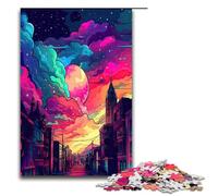 Puzzle da 1000 pezzi raffigurante una città da sogno per adulti puzzle impossibile antistress per ragazzi dai 14 anni in su 75x50 cm