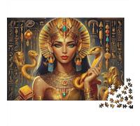 Puzzle da 1000 pezzi raffigurante una dea egizia antica, regina egizia con ritratto dorato, gioco educativo per adulti, bellissima decorazione, difficile e stimolante, ideale per compleanni52x38 cm.