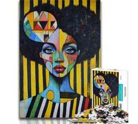 Puzzle da 1000 pezzi raffigurante una donna africana dipinta a olio, per adolescenti, giocattoli avvincenti per la decorazione della casa, stimolano l'intelligenza cerebrale (dimensioni 75x50cm)