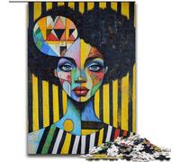 Puzzle da 1000 pezzi raffigurante una donna africana dipinta a olio, per adulti e adolescenti, giocattoli, giochi educativi, antistress, lista dei desideri con Babbo Natale (dimensioni 50x75cm)