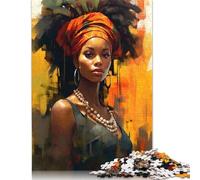Puzzle da 1000 pezzi raffigurante una donna africana dipinta, per ragazzi e ragazze, di difficoltà variabile, da utilizzare per rilassarsi (75x50 cm).