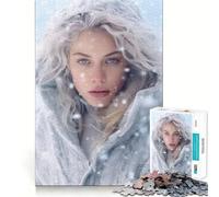 Puzzle da 1000 pezzi raffigurante una donna bionda tra i fiocchi di neve,con incastri aderenti Gioco divertente e rilassante,ideale per momenti di relax e per decorare la casa durante il periodo