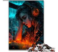 Puzzle da 1000 pezzi raffigurante una donna che ascolta musica,in legno,livello di difficoltà: principiante,ideale come regalo di compleanno e per le feste,50x75cm,attività per adulti e famiglie