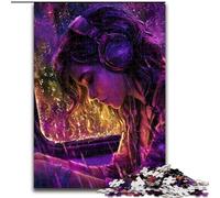 Puzzle da 1000 pezzi raffigurante una donna che ascolta musica, per adulti, 26x38cm, ideale come regalo per adolescenti, coppie e amici, per compleanni e Natale