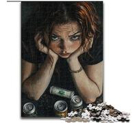 Puzzle da 1000 pezzi raffigurante una donna che beve, per adolescenti, sfida difficile contro lo stress, per la decorazione della casa, per 14+ anni (26x38cm)