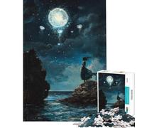 Puzzle da 1000 pezzi raffigurante una donna che guarda il cielo illuminato dalla luna Impegnativo da completare ma divertente e spiritoso Giocattolo decorativo da parete per ragazzi dai 14 anni in su