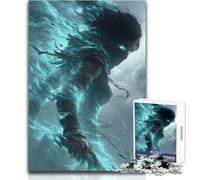 Puzzle da 1000 pezzi raffigurante una donna guerriera eterea con occhi luminosi, per adulti, gioco educativo per allenare la mente, regalo a sorpresa ideale per i propri cari, dimensioni 38x52cm