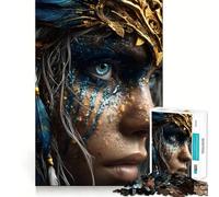 Puzzle da 1000 pezzi raffigurante una donna mistica con piume e oro, ideale per ragazzi Gioco di logica e abilità, divertimento condiviso, taglio preciso, decorazione murale (50x75cm)