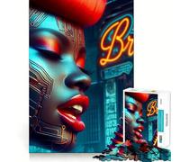 Puzzle da 1000 pezzi raffigurante una donna nera del Bronx e un jazzista Gioco di precisione,stimola la logica,ideale per il tempo libero e come regalo di compleanno 38x26cm