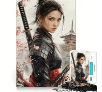 Puzzle da 1000 pezzi raffigurante una donna samurai con katana, ideale per adolescenti, un gioco mentale rilassante e di alta qualità (50x75cm)