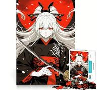 Puzzle da 1000 pezzi raffigurante una donna samurai con spada, ideale per adulti, per migliorare la memoria e alleviare l'ansia Decorazione murale con bordi netti (50x75cm)