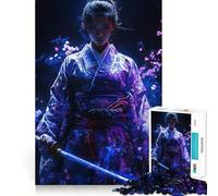 Puzzle da 1000 pezzi raffigurante una donna samurai con spade, ideale per adulti, un gioco di abilità mentale, un'attività rilassante e di design, un pezzo da collezione (38x52cm)