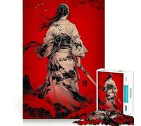 Puzzle da 1000 pezzi raffigurante una donna samurai in kimono con katana, ideale per adulti, un rompicapo rilassante Immagine da assemblare, perfetta per i desideri di Babbo Natale (38x26cm)