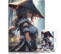 Puzzle da 1000 pezzi raffigurante una donna samurai ronin, un modo rilassante per riempire il tempo libero, un giocattolo da gioco con taglio preciso e costante, dimensioni 50x75cm