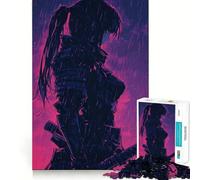 Puzzle da 1000 pezzi raffigurante una donna samurai sotto la pioggia, ideale per adulti, per stimolare la mente e ridurre lo stress Decorazione murale con bordi precisi (38x26cm)