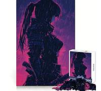 Puzzle da 1000 pezzi raffigurante una donna samurai sotto la pioggia, ideale per adulti, per stimolare la mente e ridurre lo stress Decorazione murale con bordi precisi (38x26cm)