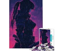 Puzzle da 1000 pezzi raffigurante una donna samurai sotto la pioggia ideale per compleanni e Natale Decorazione perfetta giocattolo fai-da-te adatto a partire dai 14 anni (38x26cm)