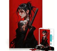 Puzzle da 1000 pezzi raffigurante una donna samurai tatuata, ideale per adolescenti, un gioco che stimola la mente e crea momenti di serenità Regalo perfetto per le festività (50x75cm)