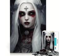 Puzzle da 1000 pezzi raffigurante una donna vampira pallida con occhi verdi ideale per adolescenti Gioco di puzzle che stimola l'intelletto e il divertimento in famiglia Taglio di qualità Regalo