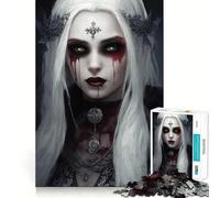 Puzzle da 1000 pezzi raffigurante una donna vampira pallida con occhi verdi ideale per adulti Gioco di puzzle che migliora la memoria per un momento di relax Taglio preciso Regalo per le vacanze