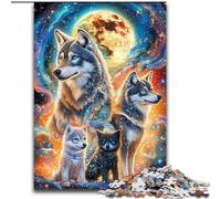 Puzzle da 1000 pezzi raffigurante una famiglia di lupi, per bambini dai 14 anni in su, ideale come regalo per tutta la famiglia e gli amici (dimensioni 26x38cm)