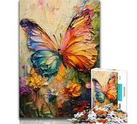 Puzzle da 1000 pezzi raffigurante una farfalla, dipinto a olio, per adulti e adolescenti, antistress, sfida difficile, ideale come regalo per tutta la famiglia (38x26cm)