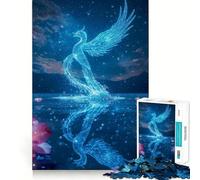 Puzzle da 1000 pezzi raffigurante una fenice blu che risorge dall'acqua,con pezzi a incastro perfetto Gioco divertente e rilassante,ideale per creare un'atmosfera accogliente e per decorare