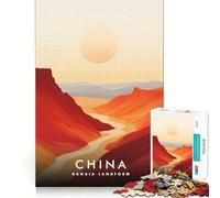 Puzzle da 1000 pezzi raffigurante una forma del paesaggio cinese Danxia,un gioco divertente ed efficace per la mente,un'opera d'arte natalizia per momenti di relax (50x75cm)