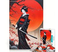 Puzzle da 1000 pezzi raffigurante una geisha con katana, un gioco interattivo che allena mente e manualità, compleanni e Natale 38x26cm