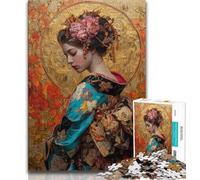 Puzzle da 1000 pezzi raffigurante una geisha giapponese, per adulti e adolescenti, antistress, sfida difficile, ideale come regalo per tutta la famiglia (38x26cm)
