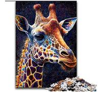 Puzzle da 1000 pezzi raffigurante una giraffa dipinta a inchiostro Realizzato in cartone, regalo perfetto per compleanni, feste e decorazioni per la casa 1000 pezzi(26x38cm)
