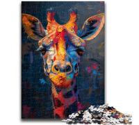 Puzzle da 1000 pezzi raffigurante una giraffa nera e oro, ideale come regalo per adulti, giochi educativi, decorazioni per la casa, ideale come regalo per tutta la famiglia (50x75cm)