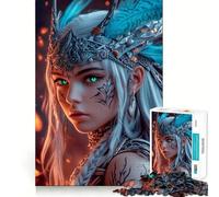 Puzzle da 1000 pezzi raffigurante una guerriera con corona d'argento,ideale per adolescenti Un'attività divertente che stimola la mente,con tagli di alta precisione e un momento di relax (38x26cm)