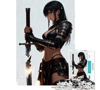 Puzzle da 1000 pezzi raffigurante una guerriera con la spada spezzata sotto la pioggia Un gioco avvincente che stimola la pazienza il relax l'analisi e la logica Un'opera d'arte da regalare (38x52cm)