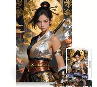Puzzle da 1000 pezzi raffigurante una guerriera con spada,ideale per adulti Gioco di logica e riflessione,perfetto per evadere dalla realtà Dimensioni compatte,ideale come regalo di Natale (50x75cm)