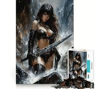 Puzzle da 1000 pezzi raffigurante una guerriera con spada,un gioco creativo che stimola la creatività I pezzi si incastrano perfettamente,senza perdersi Attività ideale per rafforzarei legami