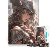 Puzzle da 1000 pezzi raffigurante una guerriera dai capelli argentati, ideale per adulti, gioco di logica e attività al chiuso, taglio di precisione, regalo perfetto 38x52cm