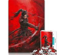 Puzzle da 1000 pezzi raffigurante una guerriera giapponese per adolescenti, aiuta il cervello a esercitare i giocattoli che creano dipendenza e coltivano la pazienza Gioco di sfida unico (50x75cm)