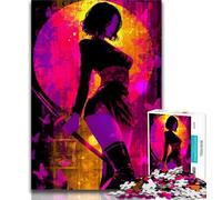 Puzzle da 1000 pezzi raffigurante una guerriera ninja giapponese per adolescenti, giochi educativi, decorazione per la casa, adatto per la decorazione del desktop, 50x75cm