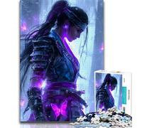 Puzzle da 1000 pezzi raffigurante una guerriera ninja giapponese per adulti, aiuta il cervello a esercitare i giocattoli che creano dipendenza e coltivano la pazienza, un'opera d'arte (50x75cm)
