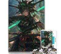 Puzzle da 1000 pezzi raffigurante una guerriera ninja giapponese per adulti, antistress, sfida difficile, ideale come regalo per tutta la famiglia (38x26cm)